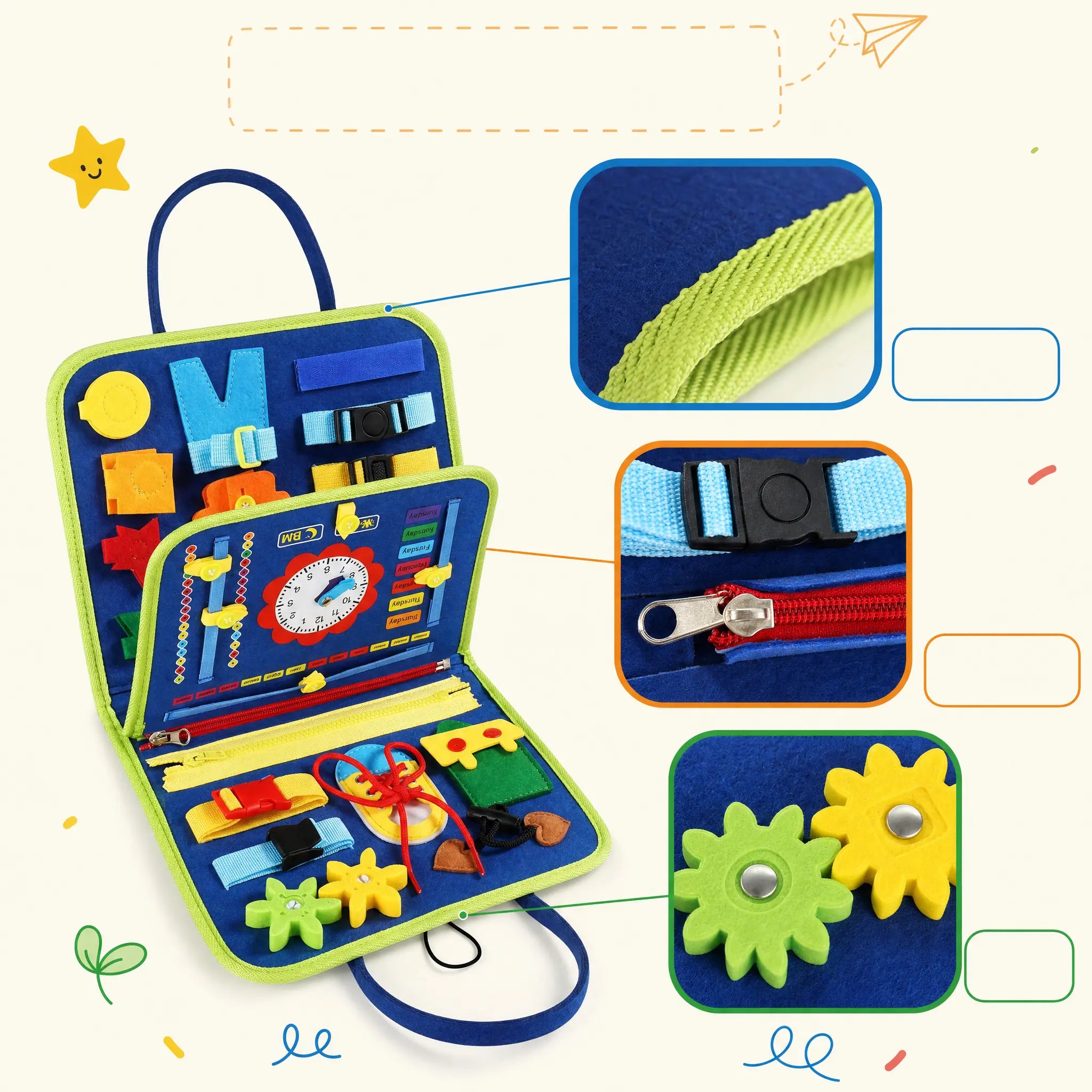 The Doolo Busy Board™ — Soft Activity Pages