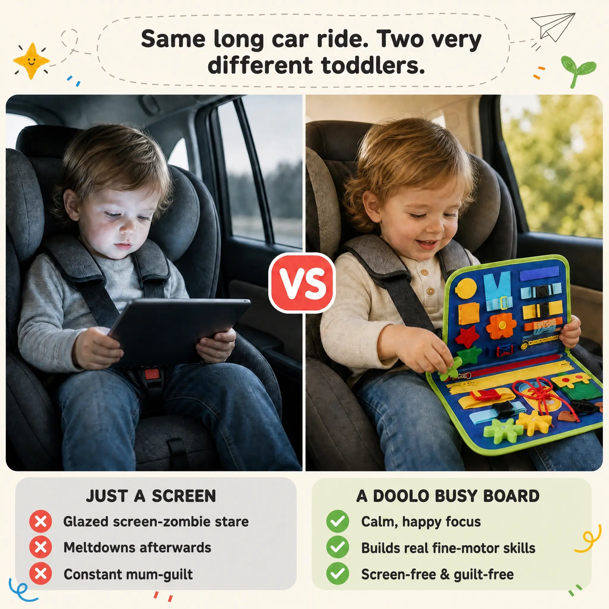 The Doolo Busy Board™ — Soft Activity Pages